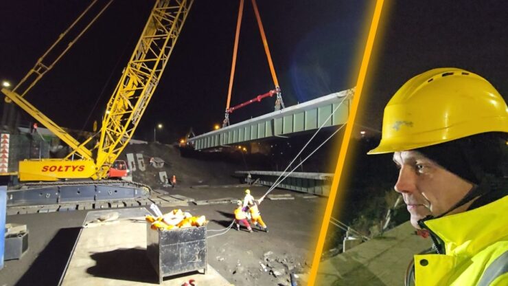 Demontaz wiadukt fabryczna Sołtys Dźwigi